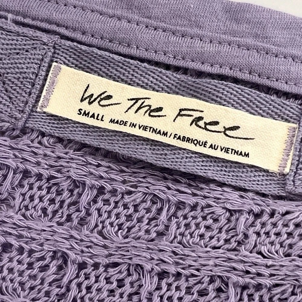 We the Free People Thiens Hacci Sweater Womens S Periwinkle‎ Knit Baggy Slouch